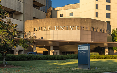 Entrance of Duke University Hospital