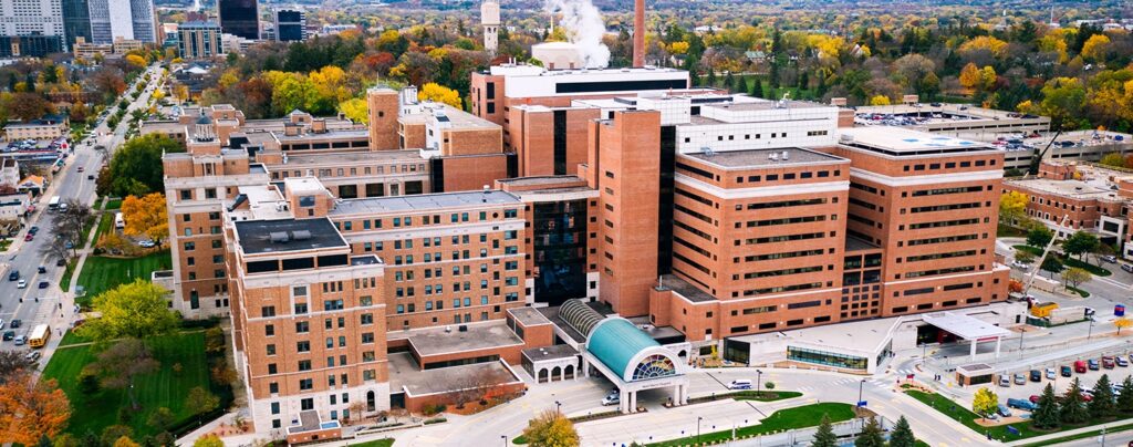 Aerial photograph of Mayo Clinic Hospital, Saint Marys Campus in Rochester