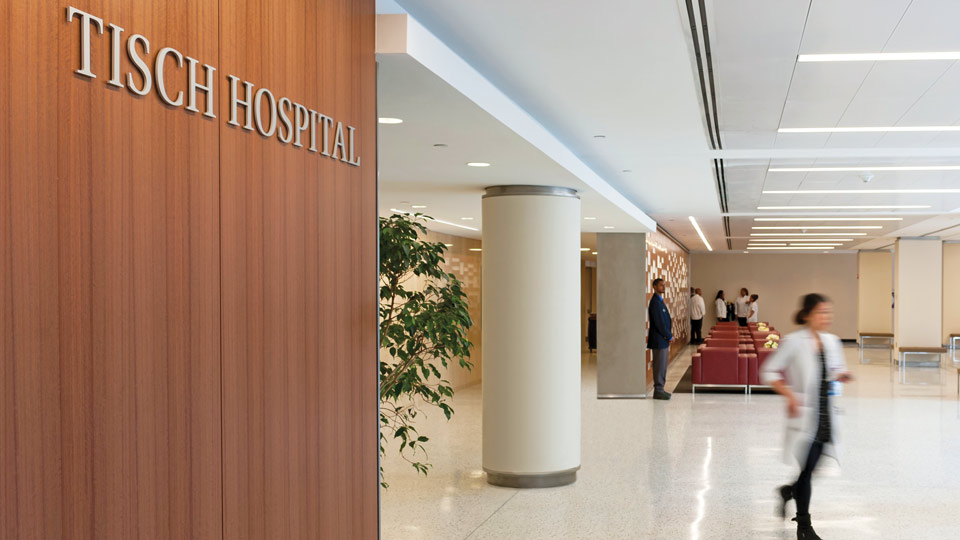 Lobby of Tisch Hospital at NYU Langone Health